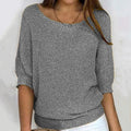 Vintage Solid Color V Neck Comfy Sweater elevenforest