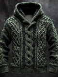 Men's Retro Celtic Knot Knitted Cozy Hooded Sweater artswardrobe