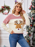Delia® | Ugly Christmas sweater with reindeer sequin embroidery