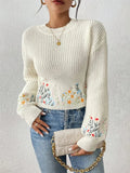Soleá® | Knitted sweater with floral embroidery