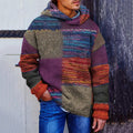 Men's Vintage Patchwork Cozy Hooded Sweater artswardrobe