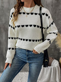 Fabiola® | Heart-shaped, long-sleeved crew neck sweater