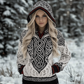 Women's Viking Celtic Pocket Cozy Hooded Sweater elevenforest