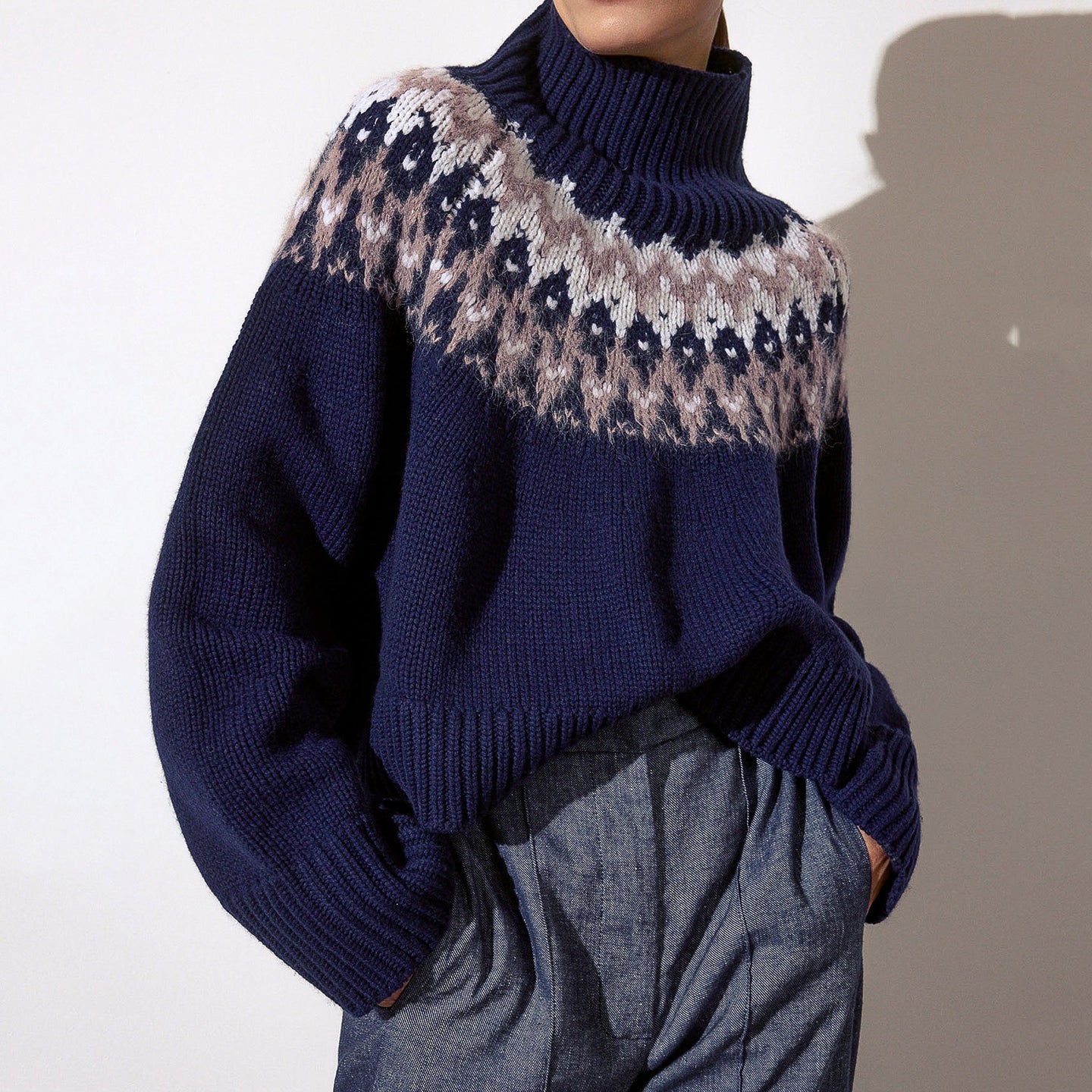 Vintage Icelandic Knit Women's Turtleneck Sweater elevenforest