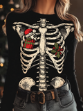 Comstylish Women's Dark Christmas Round Neck Knitted Sweater