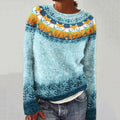 Vintage Fox Jacquard Christmas Crew Neck Sweater artswardrobe