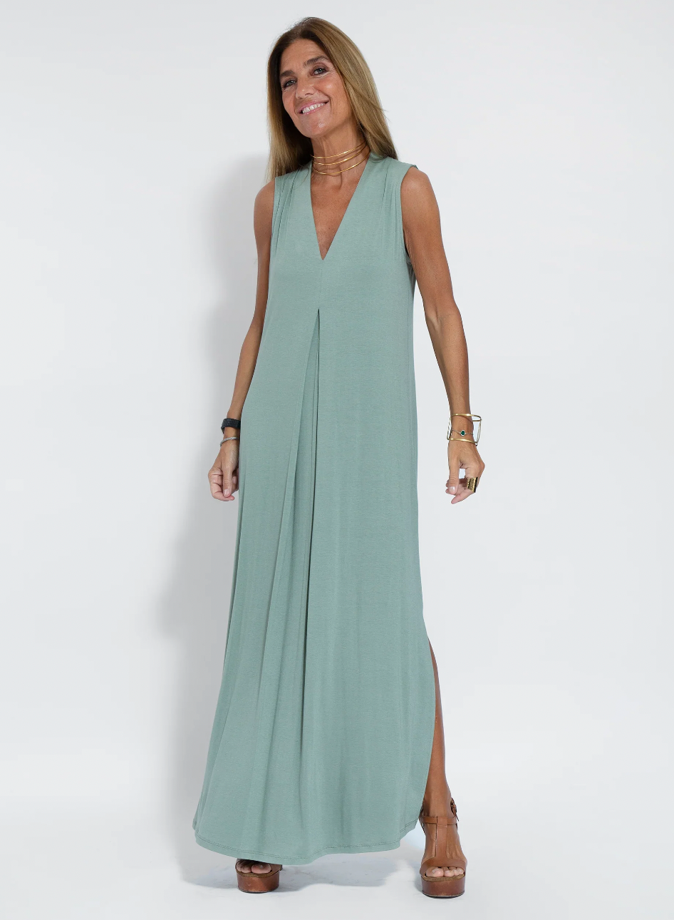 Black Dress + Vest In Turquoise