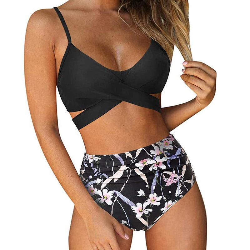 Black top - floral combo