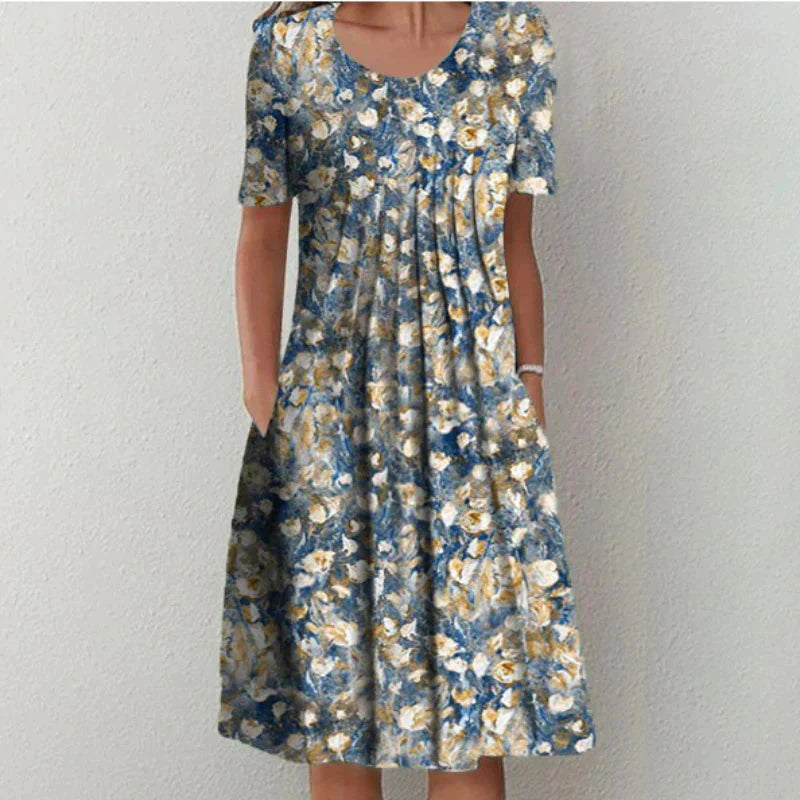 Blue with flowers
