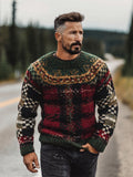 Checkered British-style Christmas Men's Knit Sweater artswardrobe