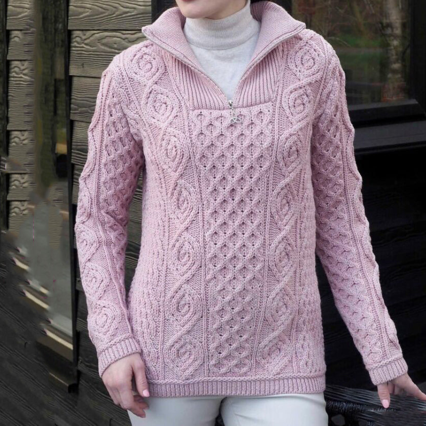 Women's Clan Pattern Half Zip Sweater artswardrobe