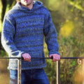 Men'S Vintage Jacquard Knit Chunky Hooded Sweater artswardrobe