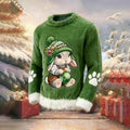 Comstylish Christmas Bunny Pattern Warm Crew Neck Sweater