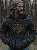 Men's Viking Compass Navy Blue Hooded Sweater artswardrobe