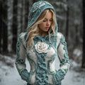 Comstylish Viking Rose Knit Art Women's Hooded Sweater