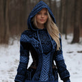 Women's Vintage Viking Celtic Knot Vegvisir Rune Knit Sweater artswardrobe
