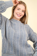 Emilia® | VERY J Two-tone long sleeve sweater