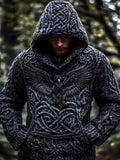 Men's Viking Raven Inspired Celtic Chunky Hooded Sweater artswardrobe