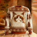 Comstylish Cute And Fun Kitten Pattern Warm Crew Neck Sweater