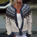 Retro Icelandic Pattern Knitted Button Cozy Sweater elevenforest