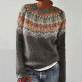Vintage Geometry Tribal Icelandic Knit Pullover Sweater elevenforest