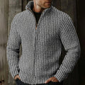 Men's Vintage Fairman Island Colorful Knitted Pattern Zip Sweater artswardrobe