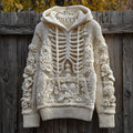 Halloween Anatomy Art White Flower Hooded Sweater artswardrobe
