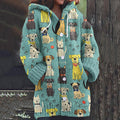 Comstylish Women's Cute Dogs Art Button Casual Sweater