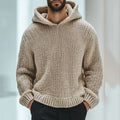 Men's Vintage Woven Solid Color Hooded Sweater artswardrobe