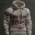 Halloween Bandage Muscle Art Slim-fit Knit Hooded Sweater artswardrobe