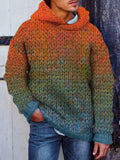 Men's Gradiant Art Crochet Cozy Hooded Sweater artswardrobe