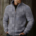 Men's Fairman Island Patchwork Vintage Pattern Zip Sweater artswardrobe