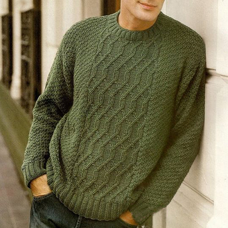 Men'S Knitted Patterned Pullover Sweater elevenforest
