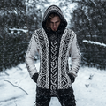 Vintage Viking Rune Thick Needle Comfortable Warm Hooded Sweater artswardrobe