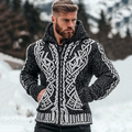 Men's Viking Celtic Pattern Cozy Zip And Pocket Hooded Sweater artswardrobe