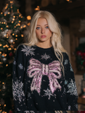 Women's Winter Christmas Element Round Neck Knitted Sweater artswardrobe