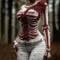 Comstylish Women's Vintage Skeleton & Rose Art Cozy Sweater