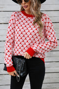 Hannah® | Contrasting crew neck sweater with dropped shoulders