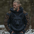 Men's Viking Wolf Art Celtic Hooded Sweater artswardrobe
