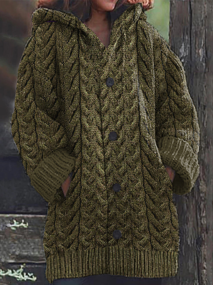 Women's Super Soft Honeycomb Aran Crew Neck Sweater artswardrobe
