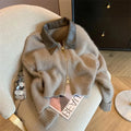 Ruth® | Women's knitted sweater with leather collar