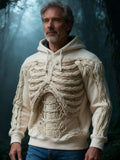Men's Halloween Skeleton Embroidered Hooded Sweater artswardrobe