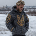 Men's Viking Celtic Knot Chunky Knit Zip Up Hooded Sweater artswardrobe