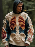 Men's Halloween Human Anatomy Art Multi-color Round Neck Sweater artswardrobe