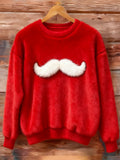 Christmas Santa Claus Beard Embroidered Sweater