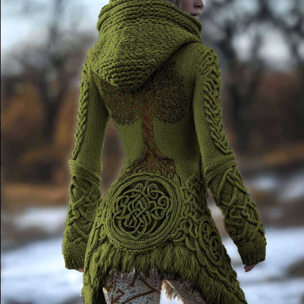 Viking Tree Of Life Celtic Knot Warm Hooded Sweater artswardrobe