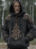 Men's Vintage Viking Celtic Knot Thick Needle Warm Long-sleeved Hooded Sweater artswardrobe