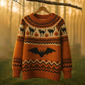 Women's Retro Halloween Print Sweater artswardrobe