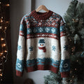 Vintage Christmas Snowman & Snowflakes Cozy Isle Sweater