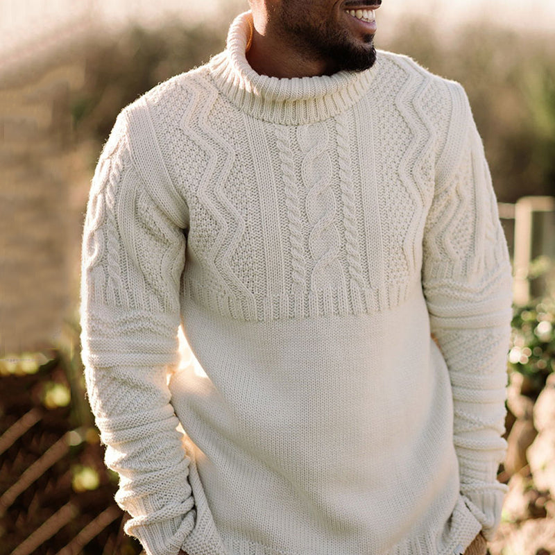 Men'S Vintage Cropped Knit Fisherman Sweater artswardrobe
